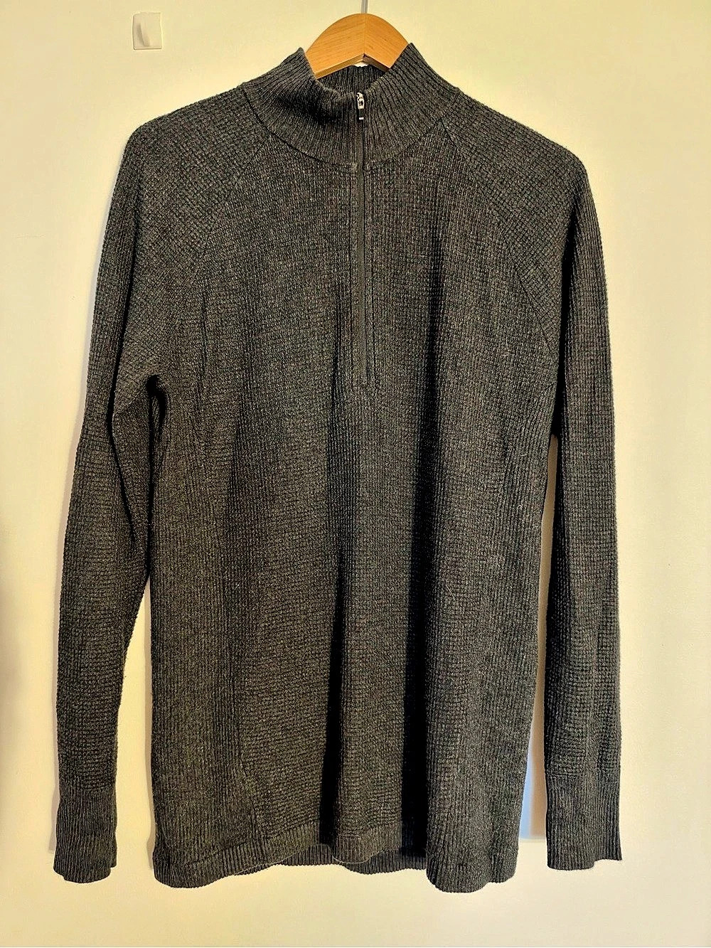 Eddie Bauer Zip-Up Merino Wool Blend Sweater Size Medium